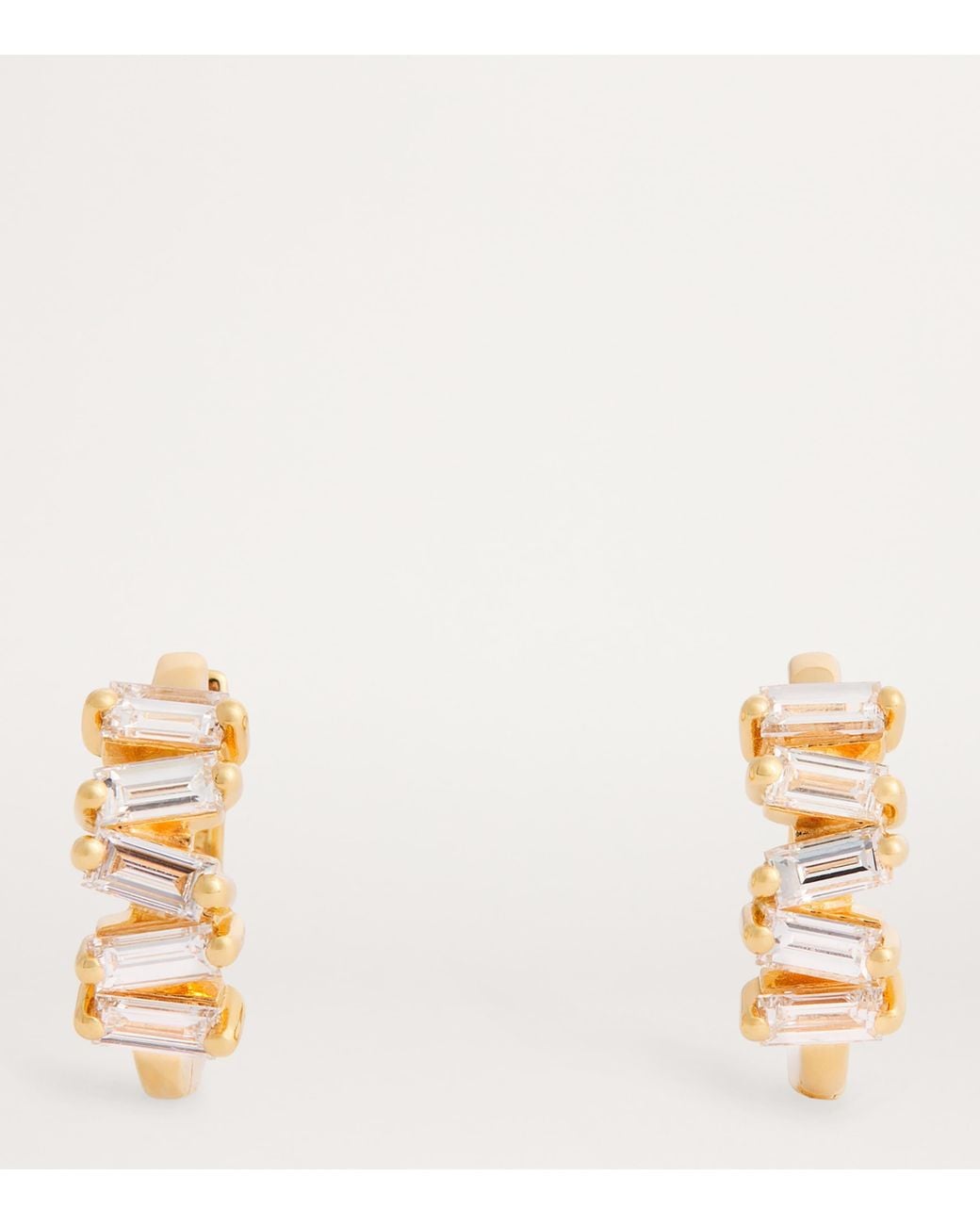 Suzanne Kalan Metallic And Diamond Bold Huggie Earrings