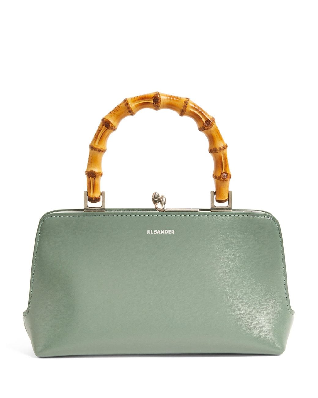 Jil Sander Mini Goji Bamboo-Handle Bag in Green | Lyst UK