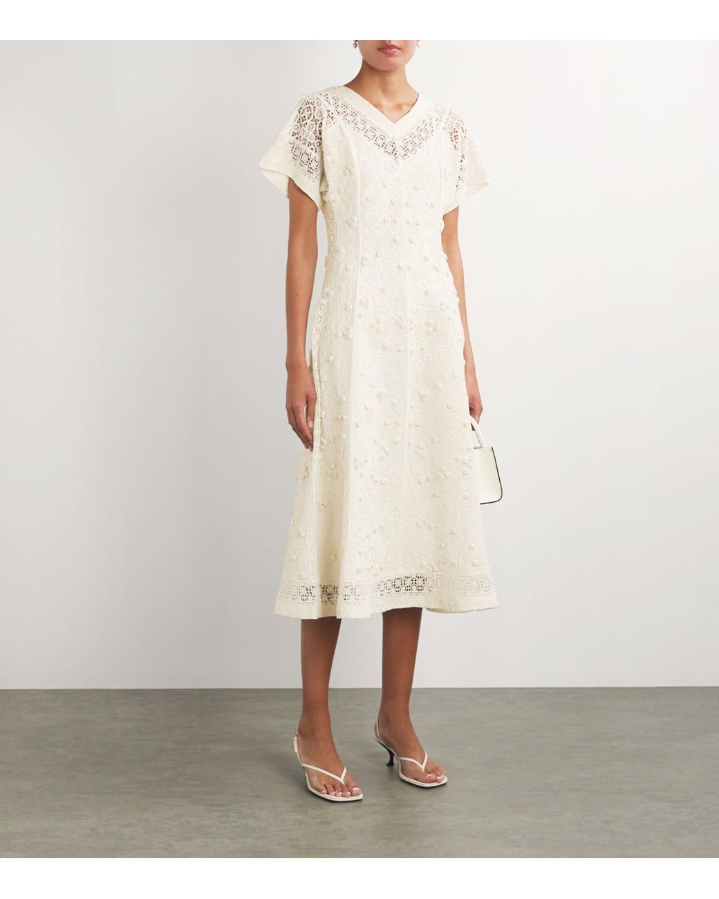 aje mosaic crochet midi dress Enna Flower Mosaic Crochet Dress – ILIO NEMA