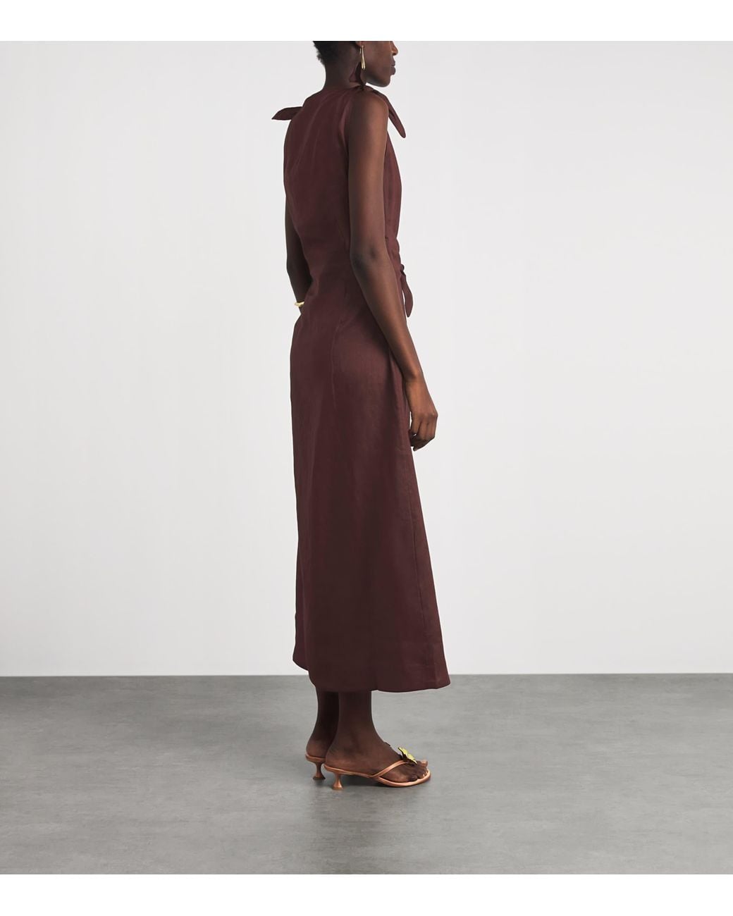 Doen Purple Ramie Amorette Midi Dress