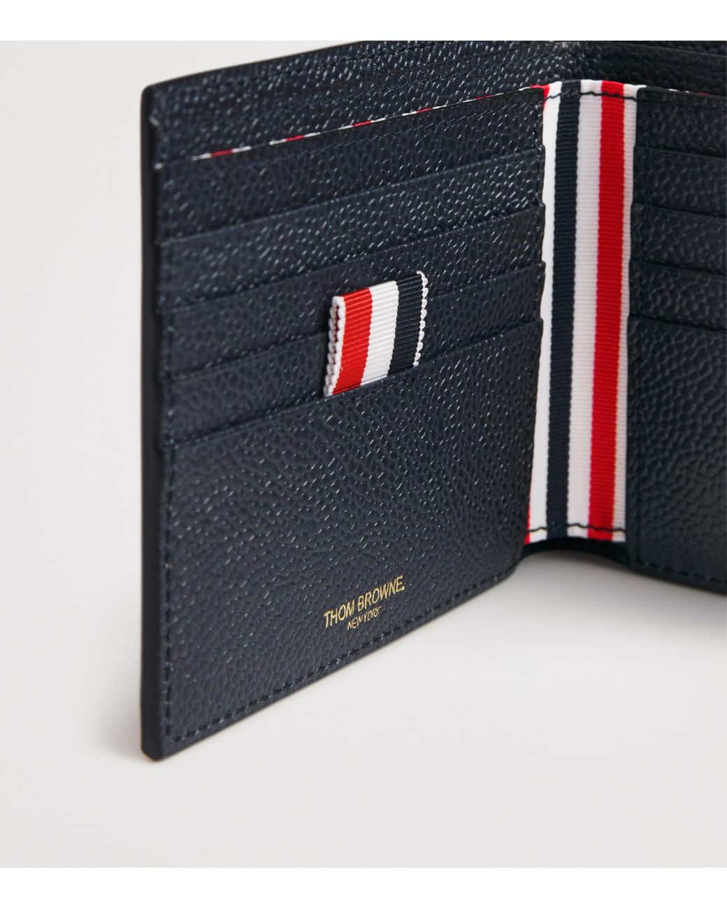 Thom Browne Blue Leather Bifold Wallet for men