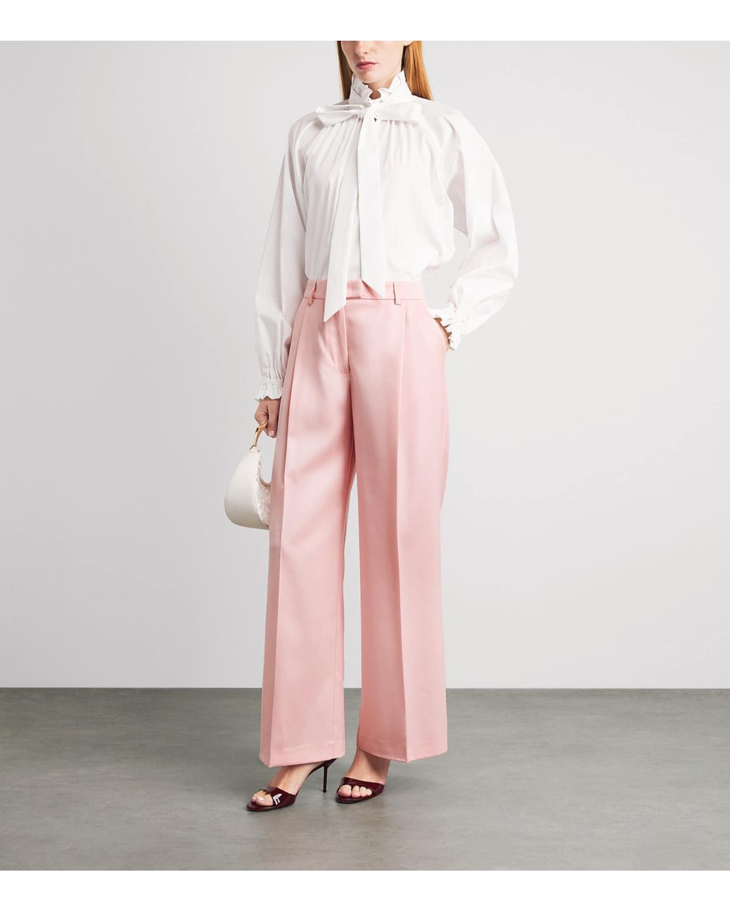 LaDoubleJ Pink Virgin Wool Straight Trousers