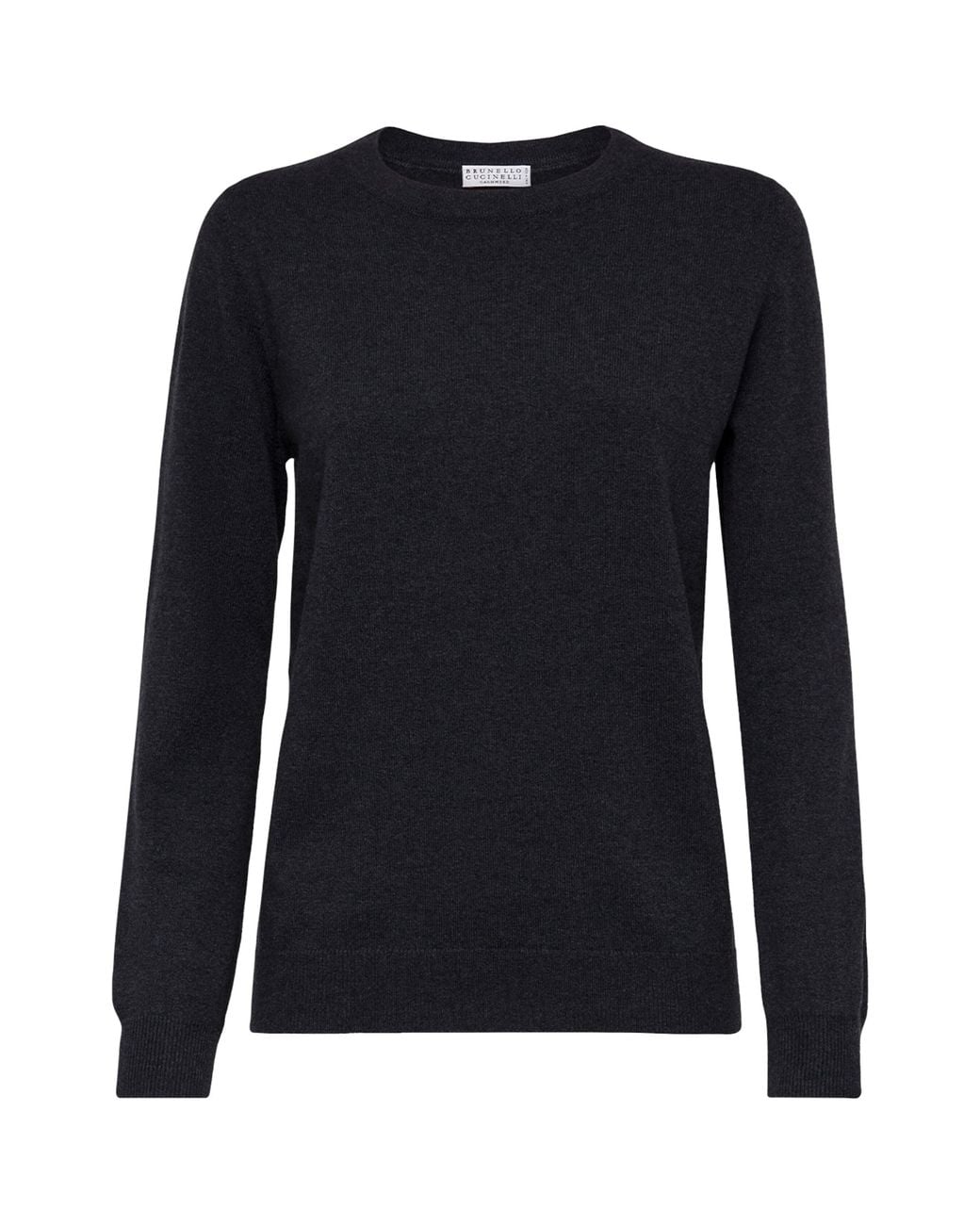 Brunello Cucinelli Blue Cashmere Monili-Trim Sweater