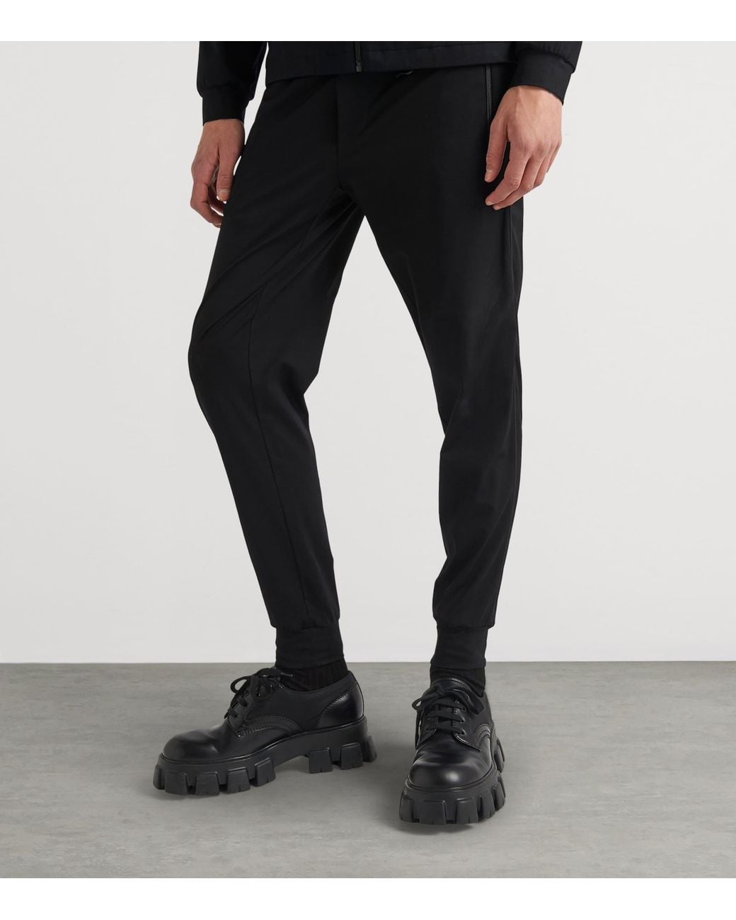 Prada Black Stretch-Cotton Re-Nylon Trousers for men