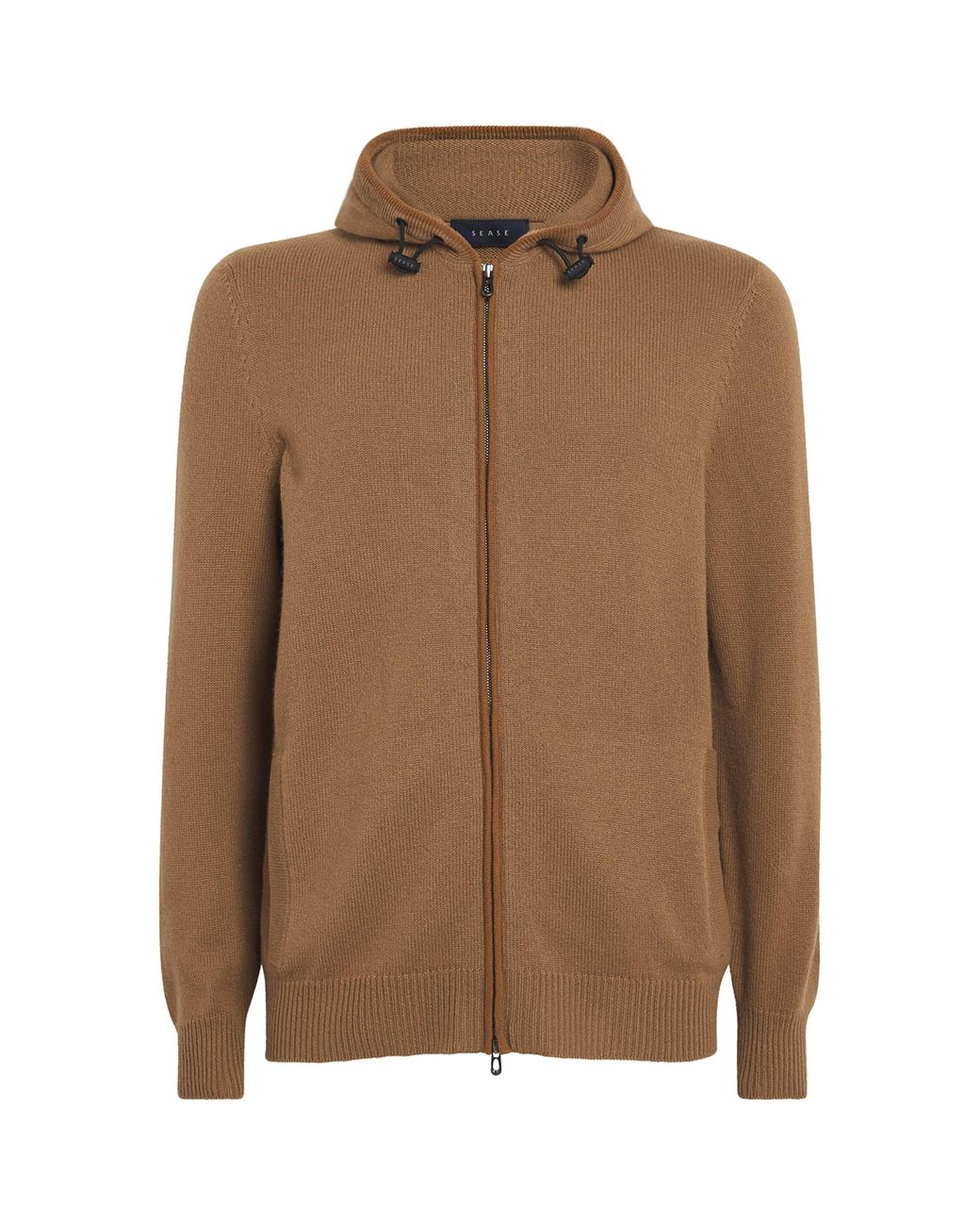 Sease Brown Cashmere Waythree Zip Hoodie for men