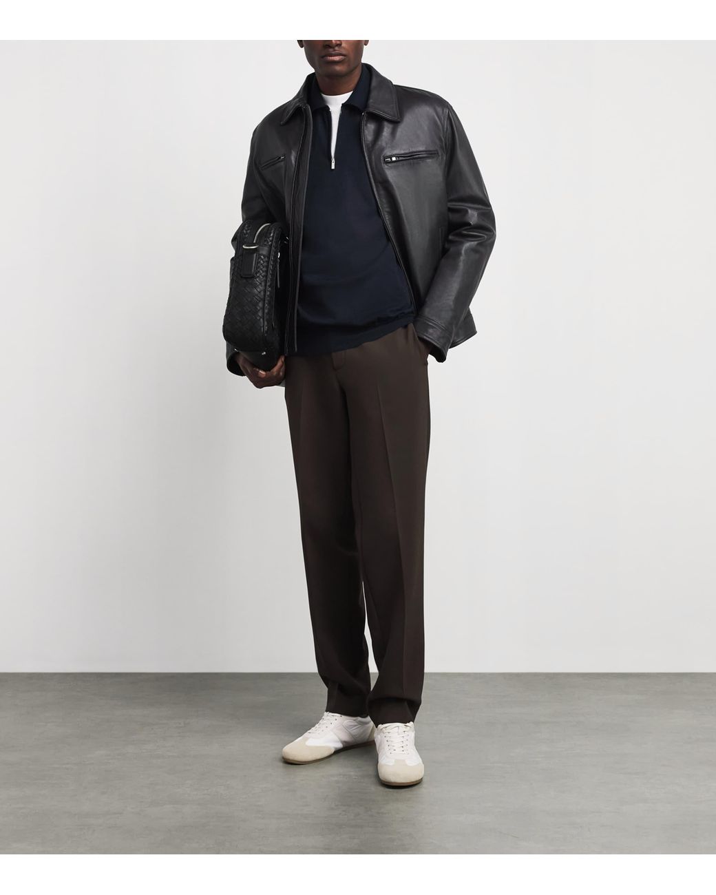Lardini Blue Wool-Silk-Cashmere Quarter-Zip Sweater for men
