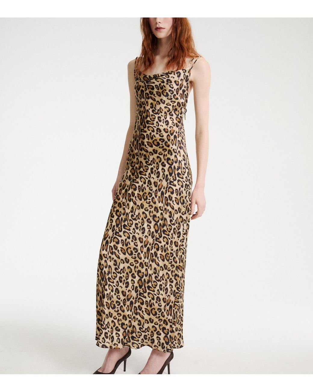Marella Metallic Leopard-Print Sleeveless Maxi Dress