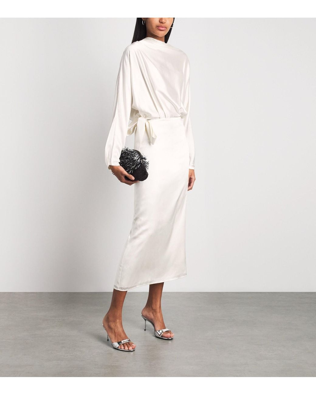 Staud White Stretch-Silk Phoebe Maxi Dress