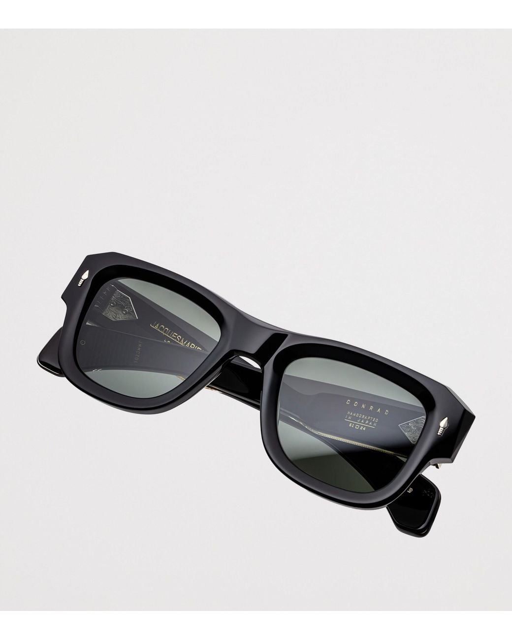 Jacques Marie Mage Black Conrad Square Sunglasses for men
