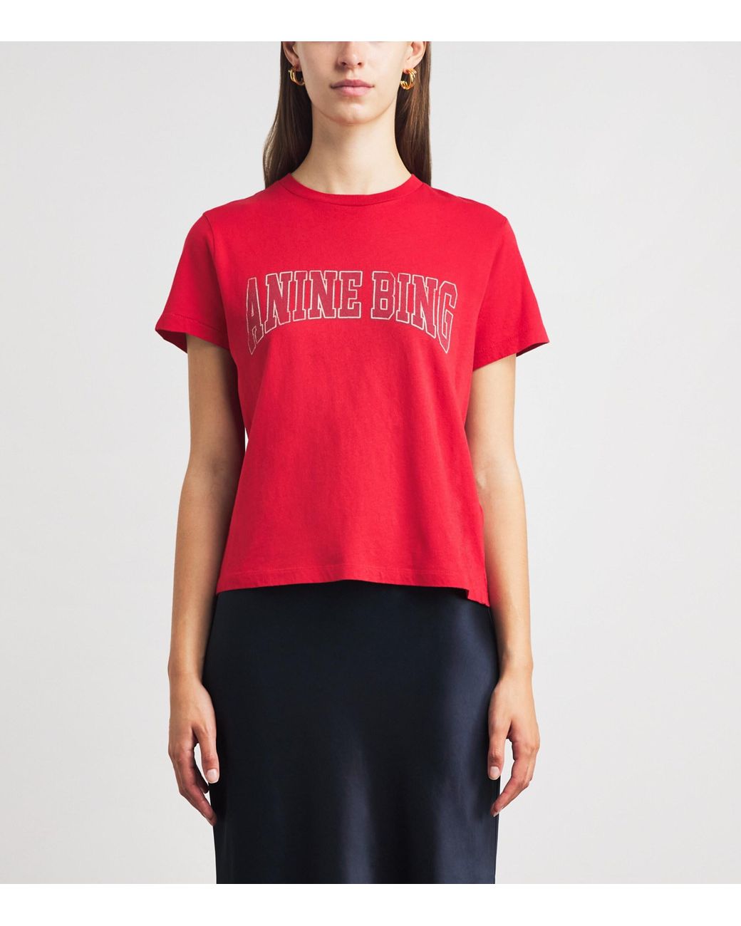 Anine Bing Red Cotton Shelley T-Shirt