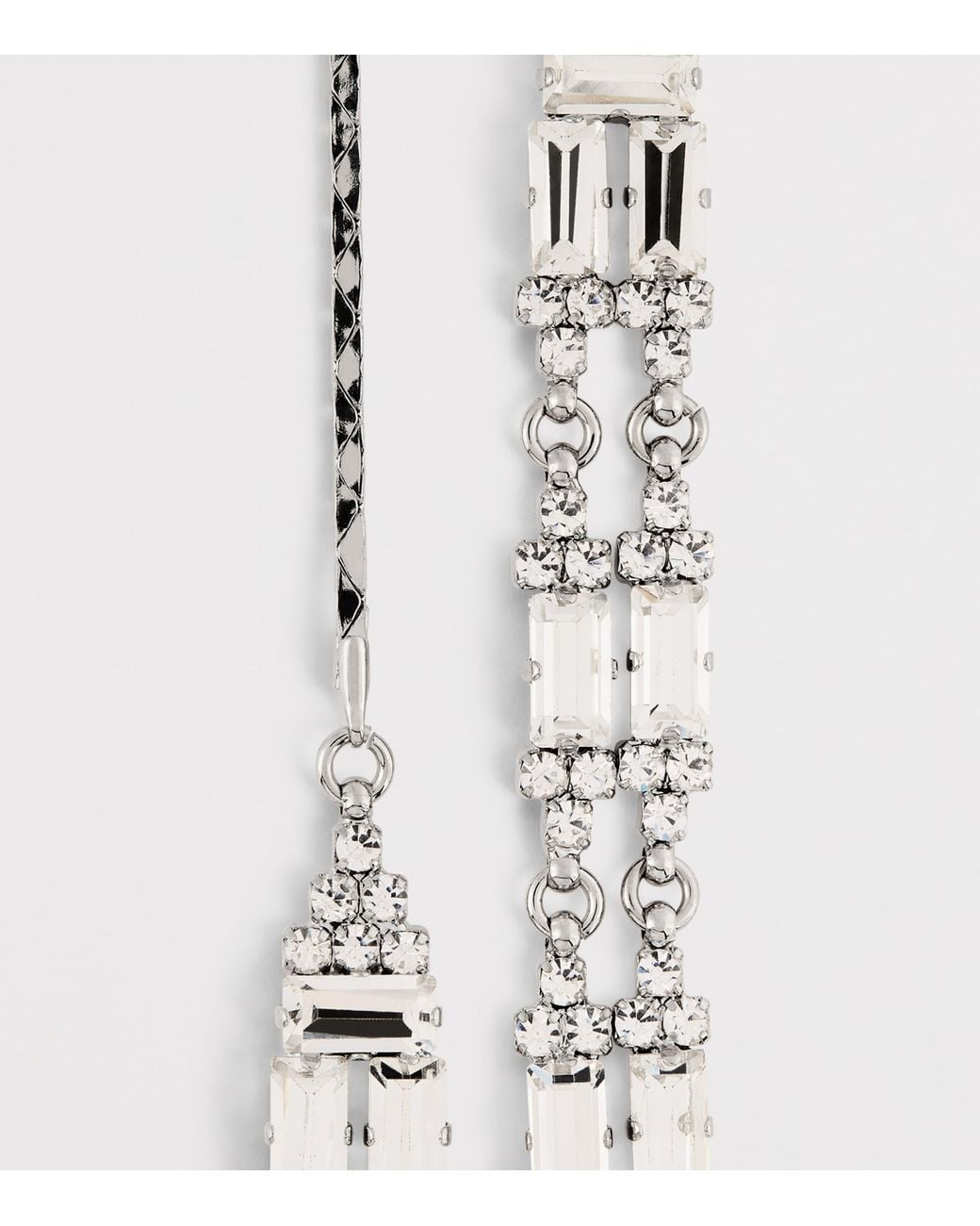 Alessandra Rich Metallic Double Crystal Necklace