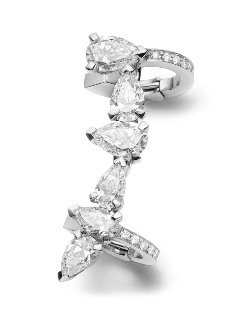 Repossi White And Diamond Serti Sur Vide Single Earring