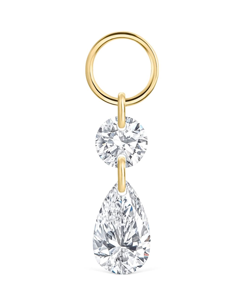 Maria Tash Metallic Petite Floating Double Diamond Single Earring