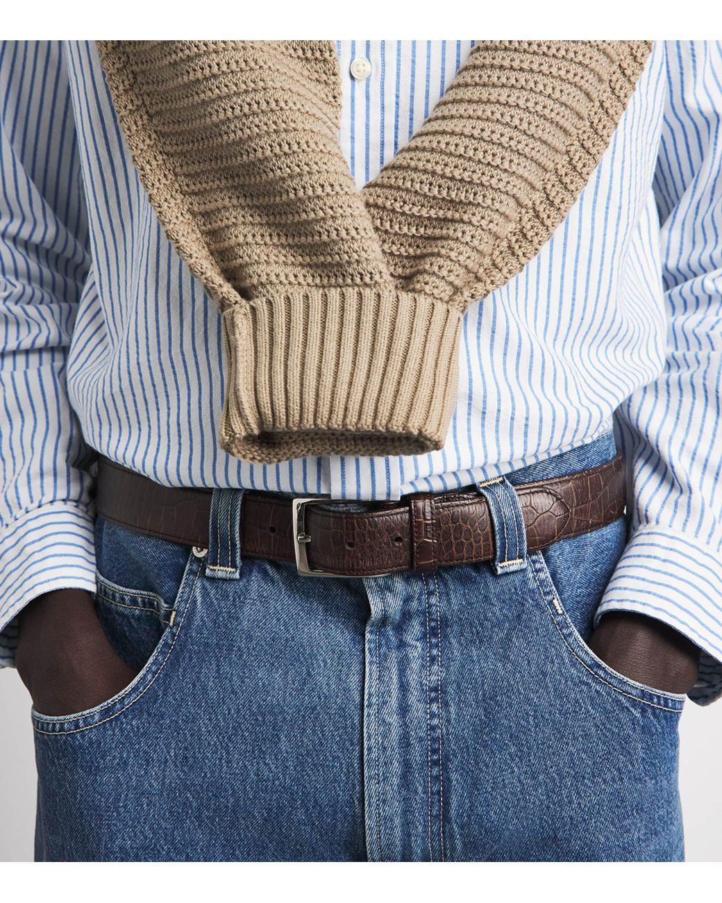 Polo Ralph Lauren Blue Cotton Seersucker Stripe Shirt for men
