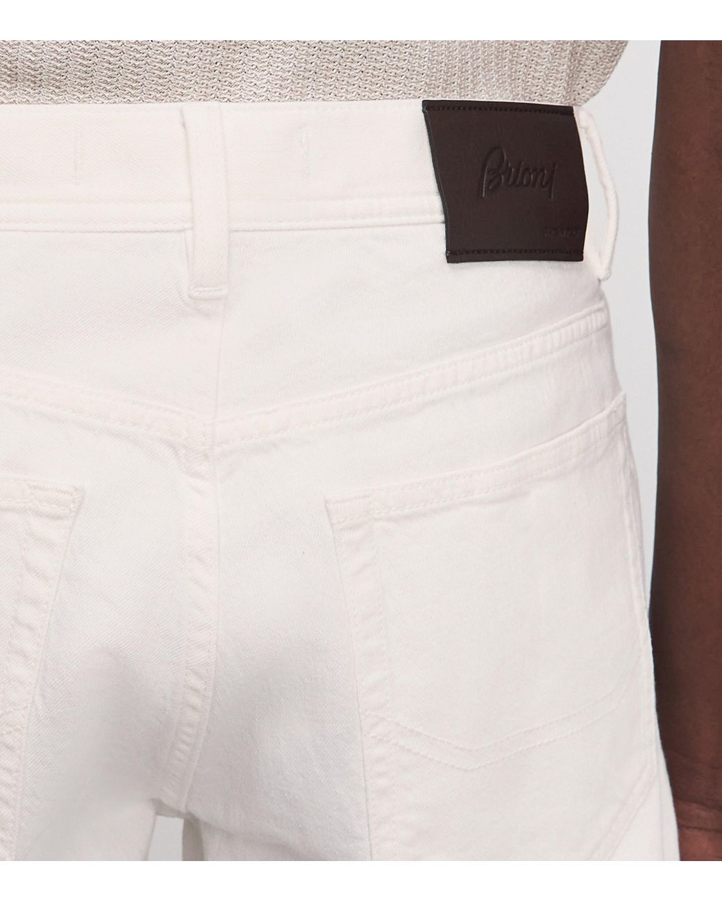 Brioni White Stretch-Denim Straight Jeans for men