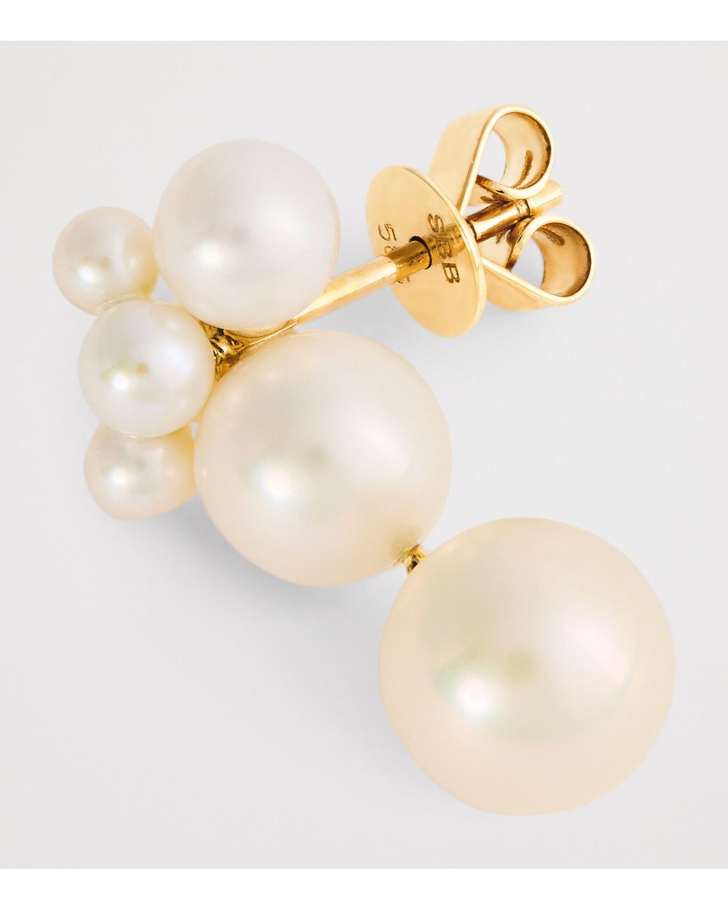 Sophie Bille Brahe White And Pearl Bisou Perle Single Earring