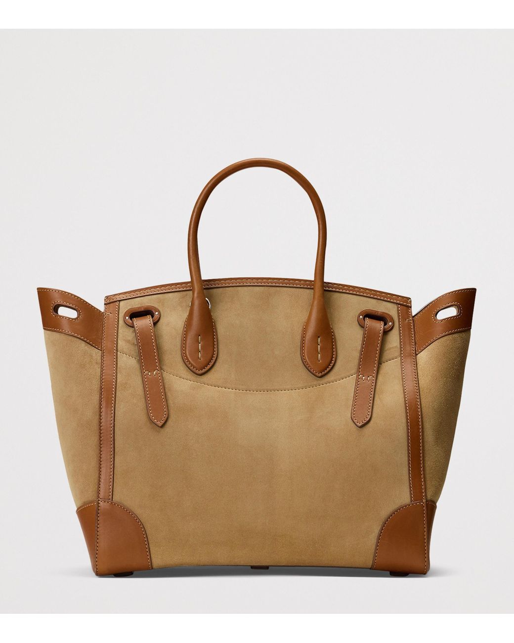Ralph Lauren Suede Soft Ricky 33 Top-Handle Bag in Brown | Lyst