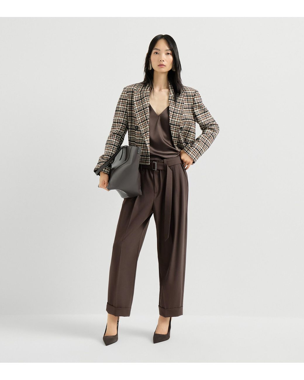 Brunello Cucinelli Brown Virgin Wool-Blend Trousers