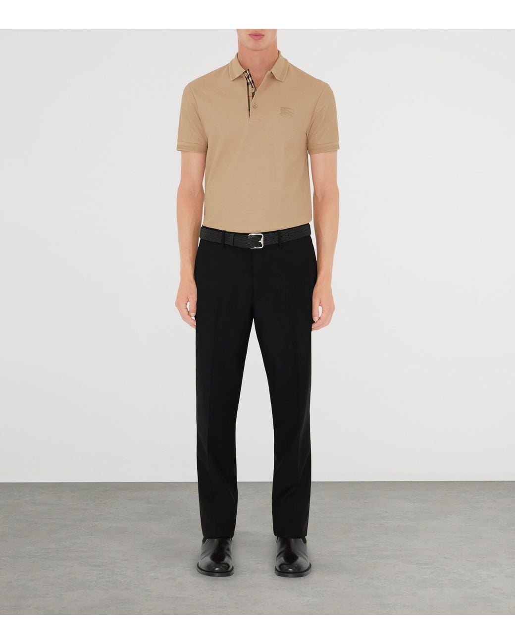 Burberry Natural Cotton Ekd -Embroidered Polo Shirt for men