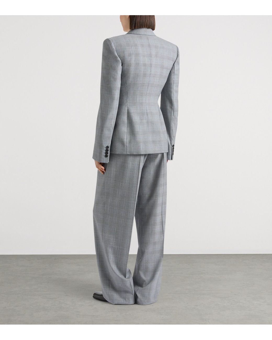 Givenchy Gray Wool Wide-Leg Tailored Trousers