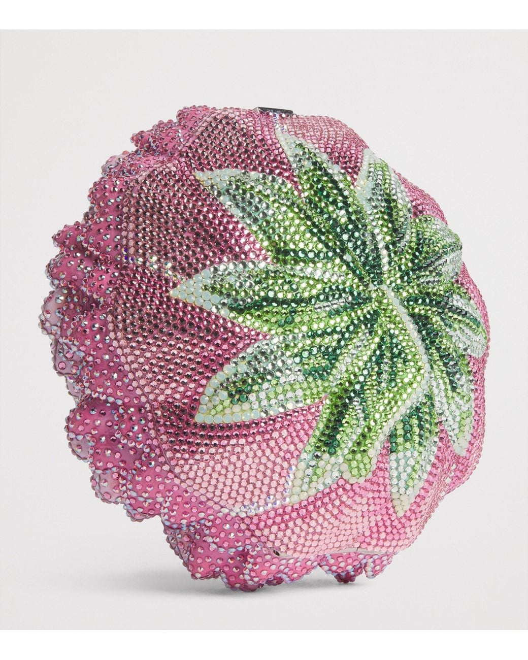 Judith Leiber Pink Crystal-Embellished Peony Clutch Bag