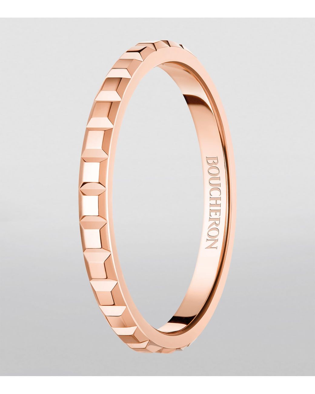 Boucheron Brown Mini Rose Clou De Paris Wedding Ring