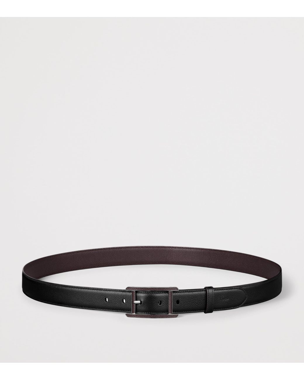 Cartier Black Leather Reversible Tank De Belt for men