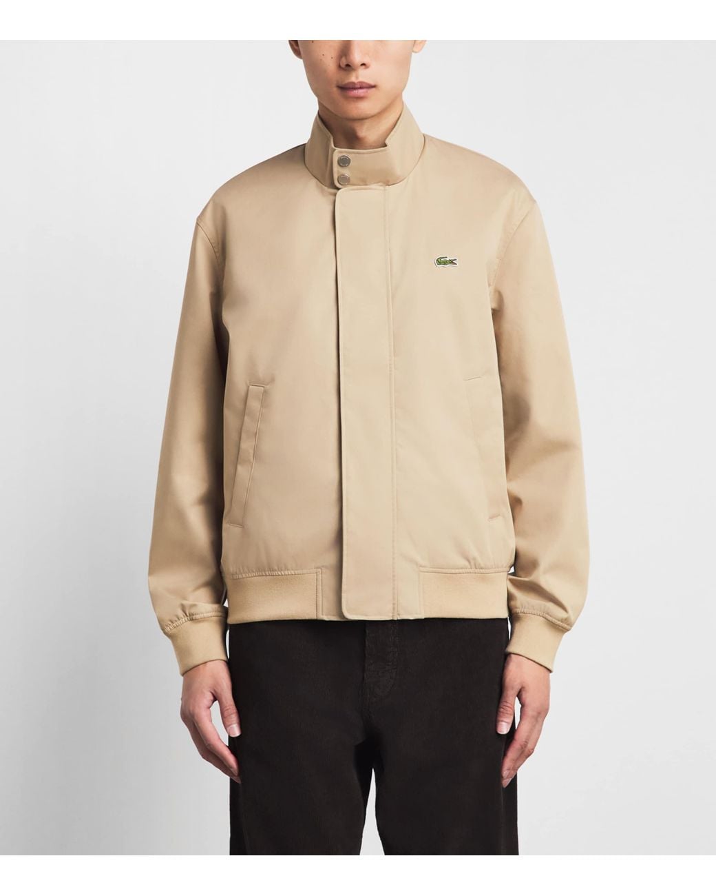 Lacoste Natural Twill Water-Repellent Harrington Jacket for men