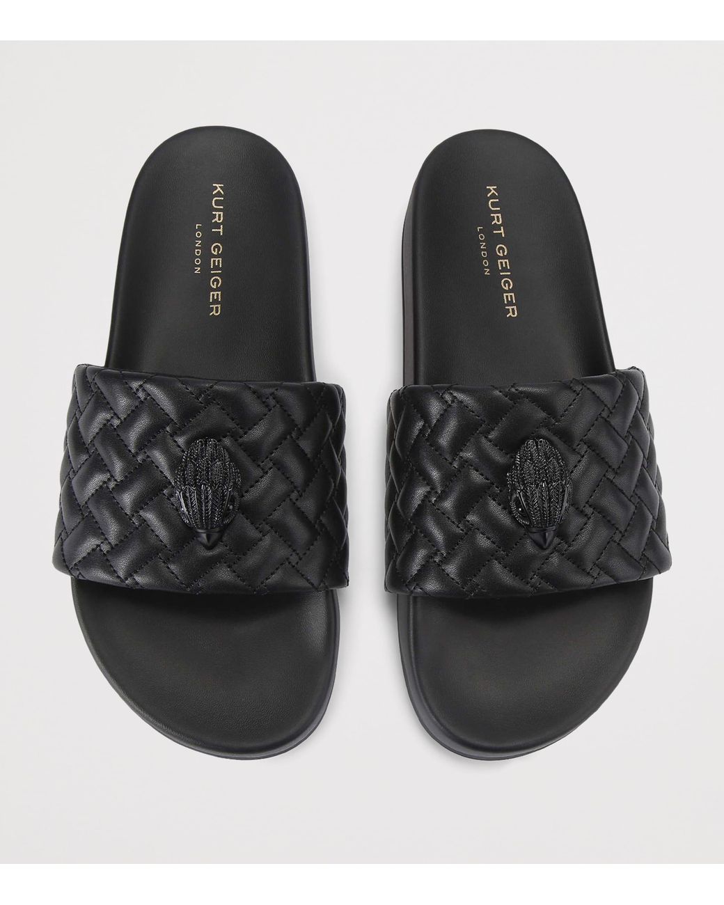 Kurt Geiger Black Meena Eagle Slides for men