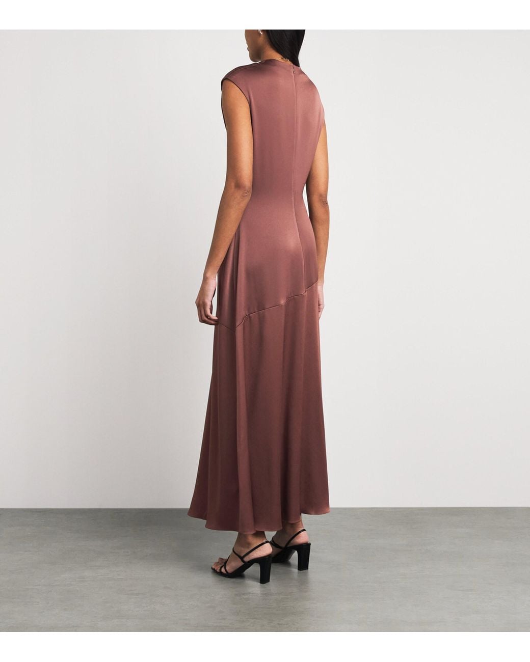 ME+EM Purple Crepe Bias-Cut Maxi Dress