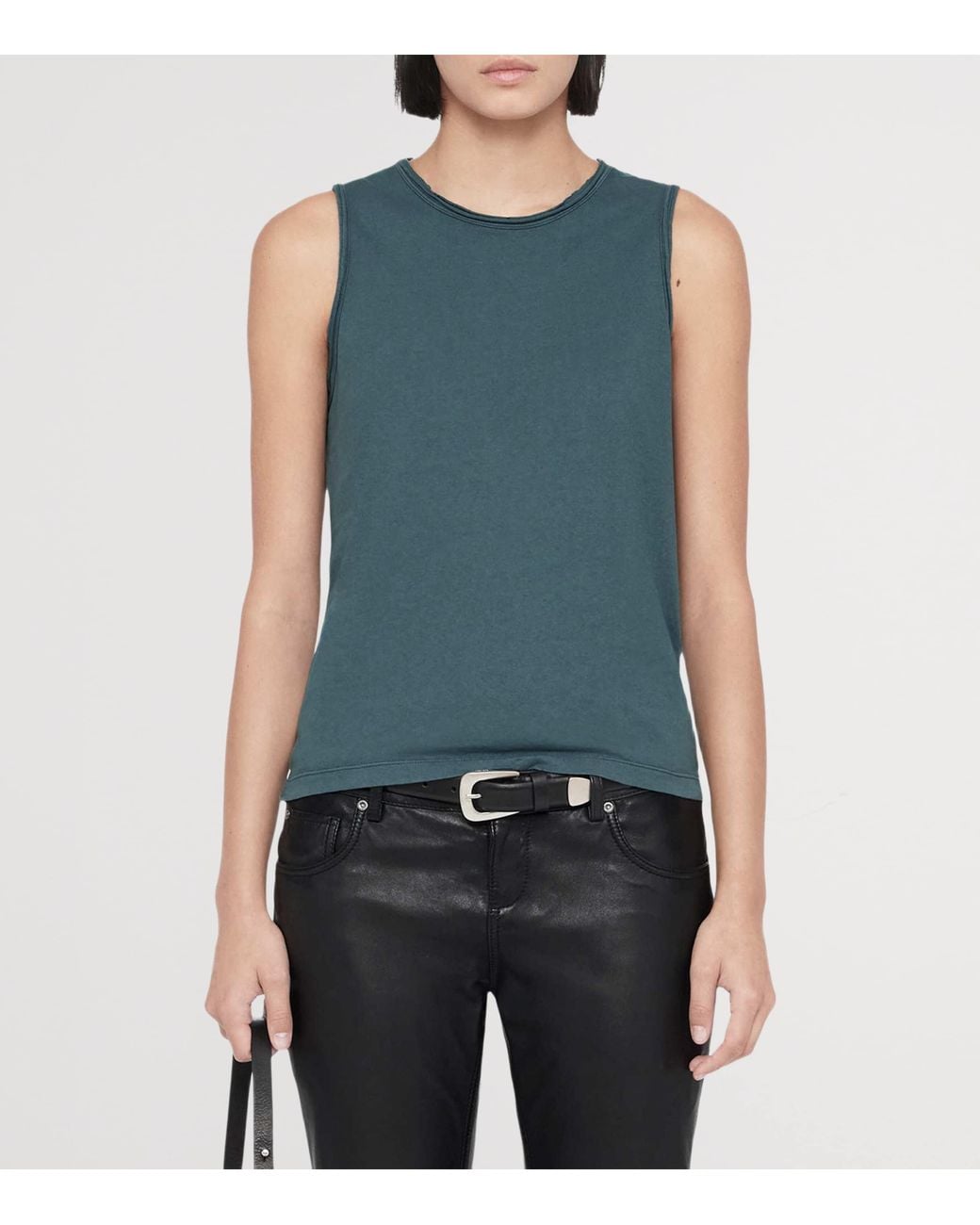 AllSaints Blue Organic Cotton Jenny Tank Top