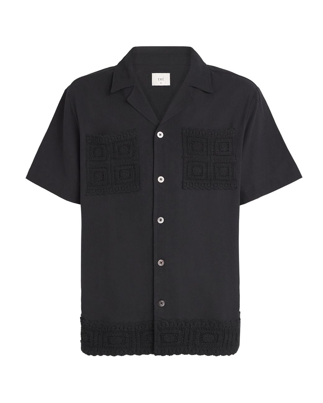 CHE Black Cotton-Linen Inigo Shirt for men