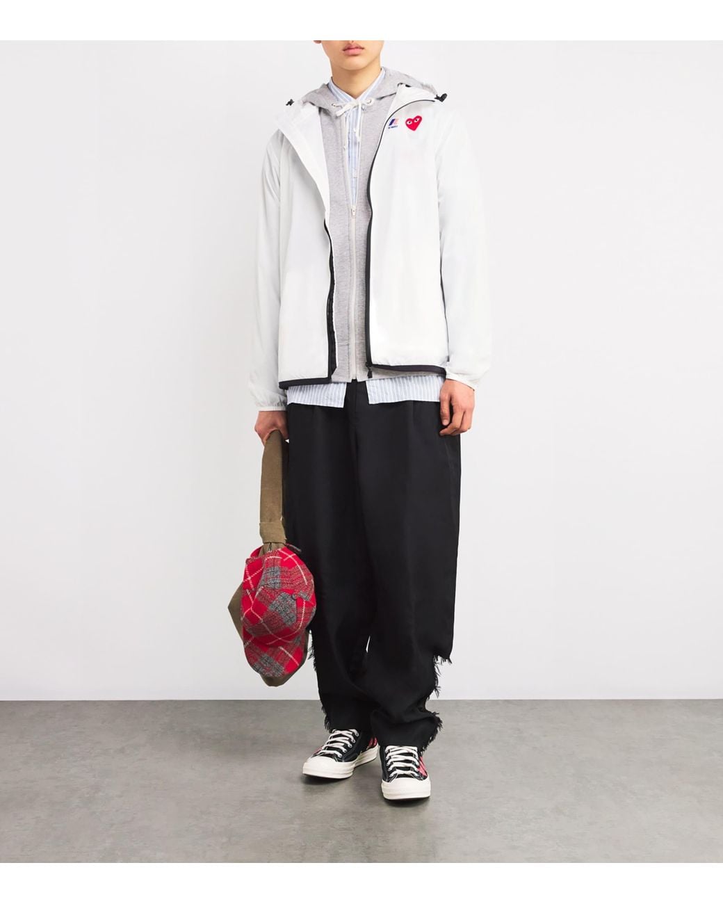 COMME DES GARÇONS PLAY White X K-Way Nylon Water-Resistant Jacket for men