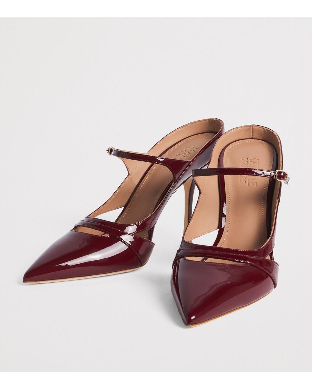 Malone Souliers Purple Patent Leather Patty Heeled Mules 90