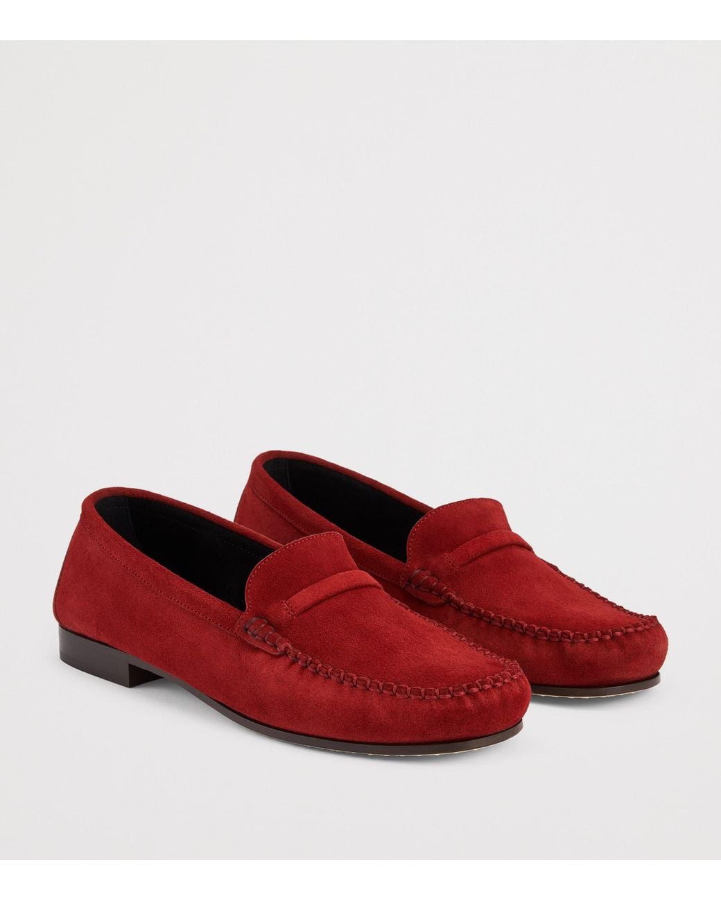 Malone Souliers Red Suede Knightsbridge Loafers