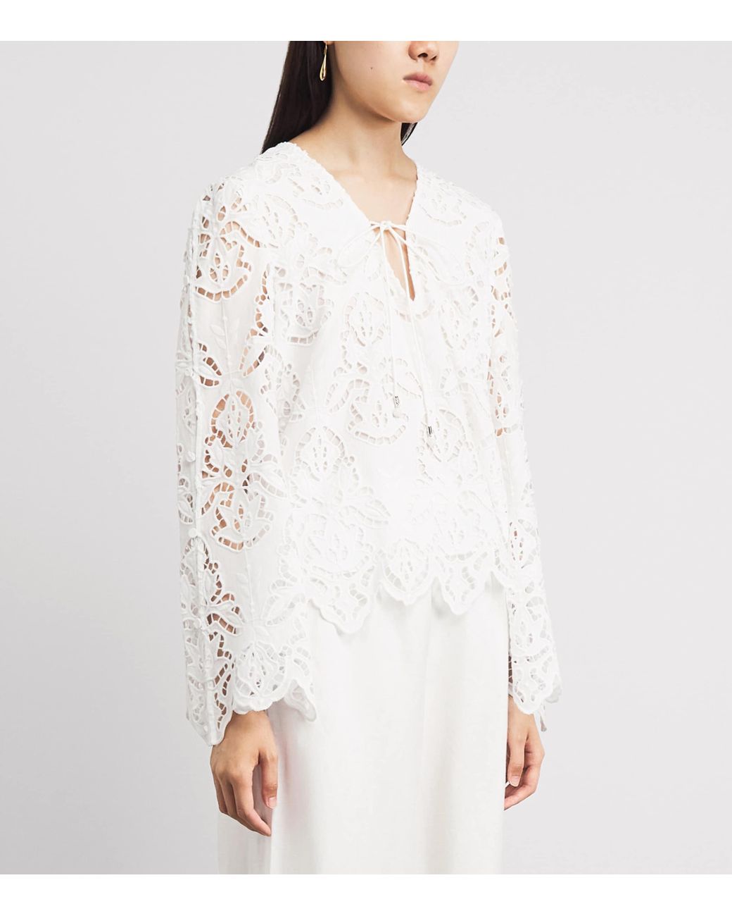 Toccin White Cotton Broderie Anglaise Halina Blouse