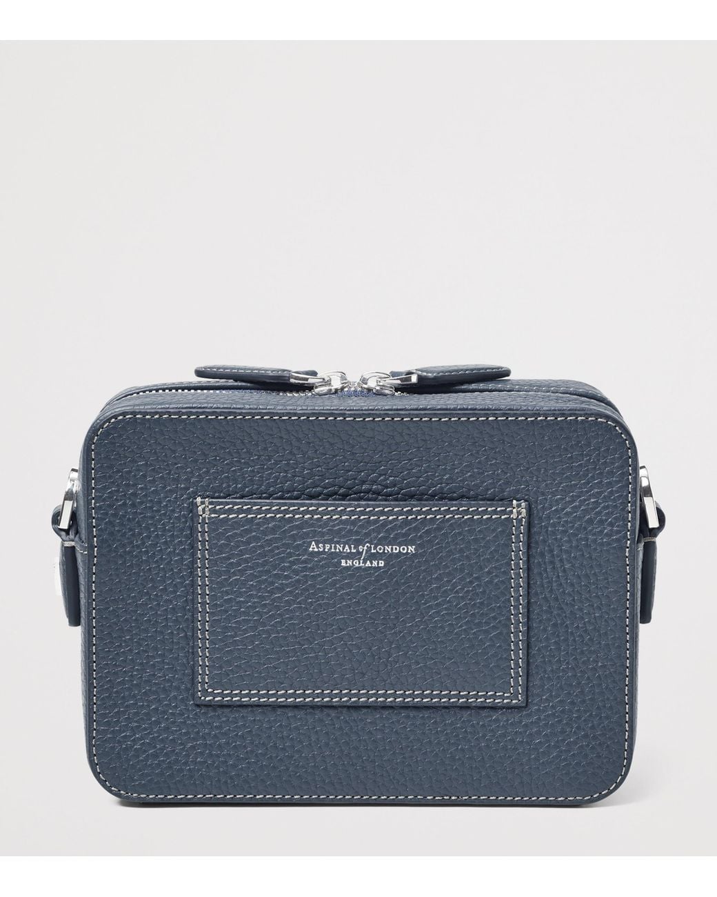 Aspinal Blue Leather Union Flag Camera Bag