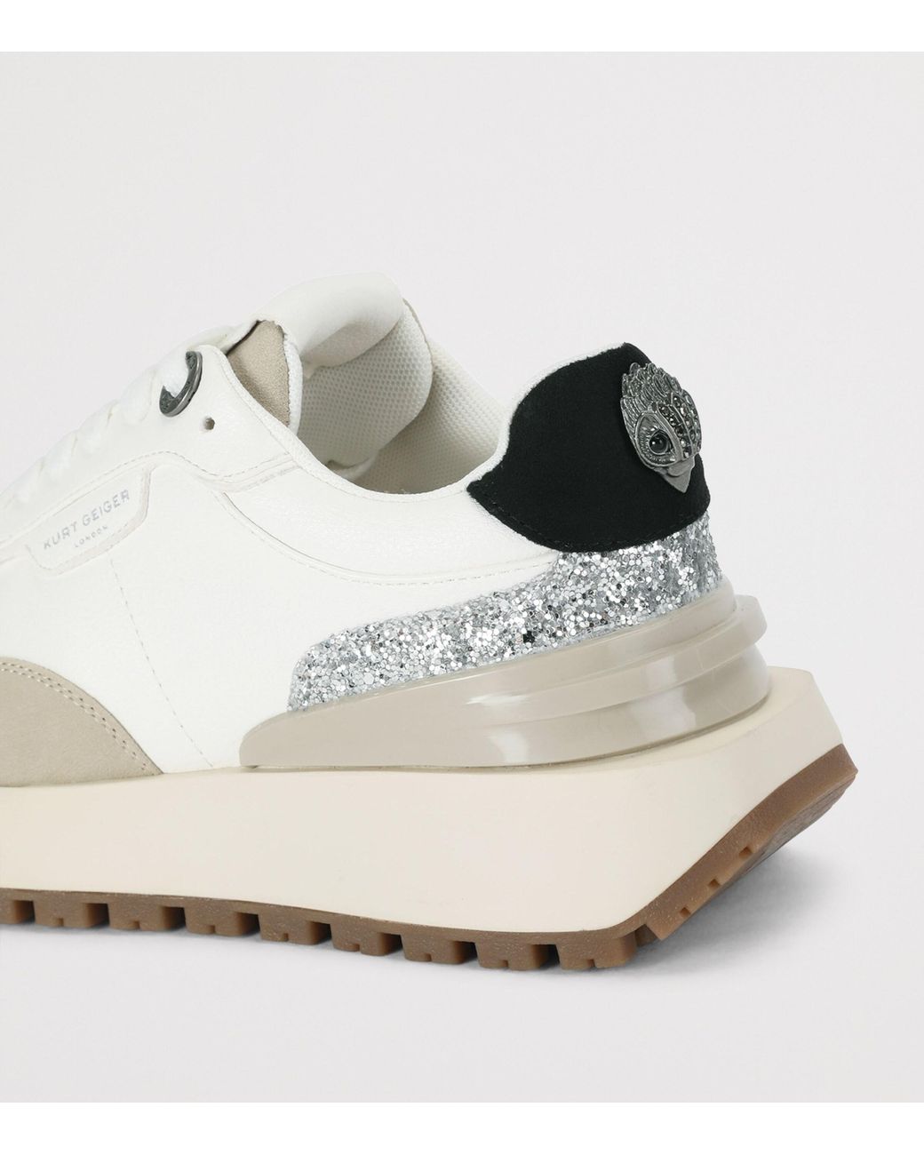 Kurt Geiger White Leather-Suede Metro Sneakers