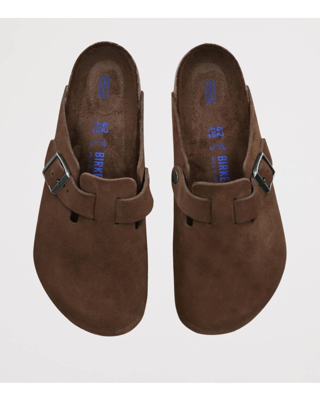Birkenstock Brown Suede Boston Clogs for men