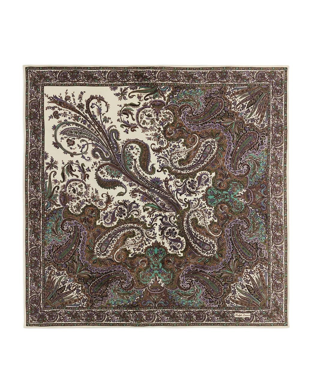 Ralph Lauren Metallic Silk Paisley Scarf