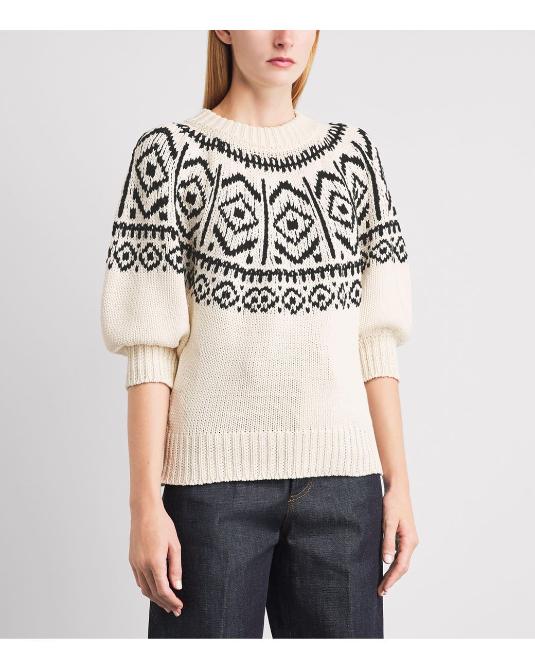Altuzarra White Geometric Jacquard Howard Sweater