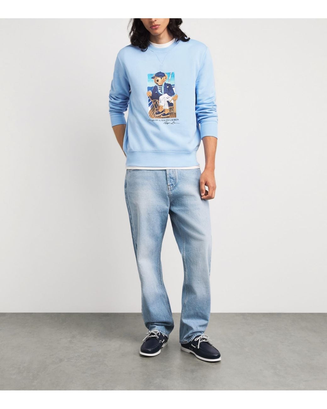 Polo Ralph Lauren Blue Stretch-Cotton Polo Bear Sweatshirt for men