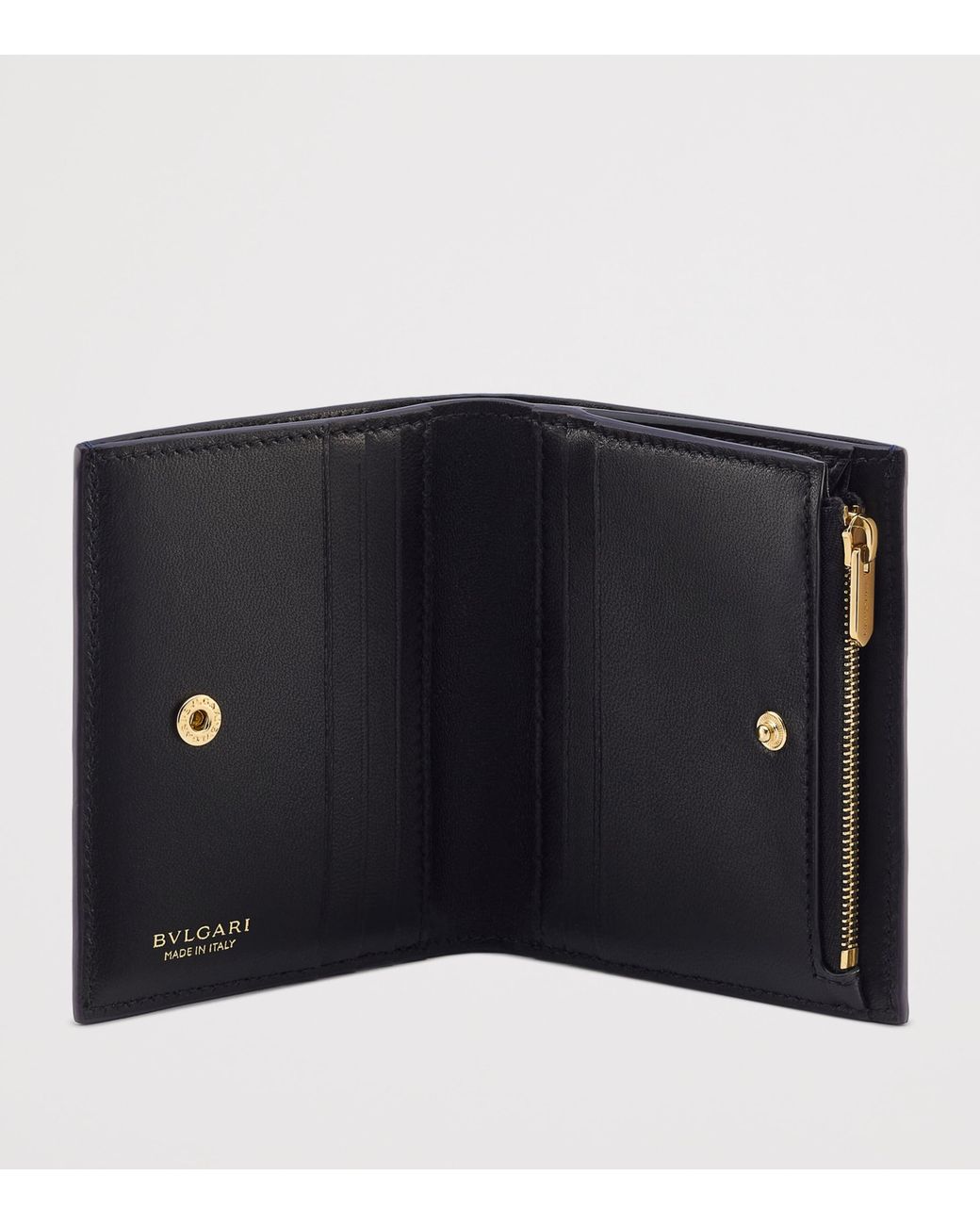 BVLGARI Blue Alligator Leather Serpenti Forever Compact Wallet