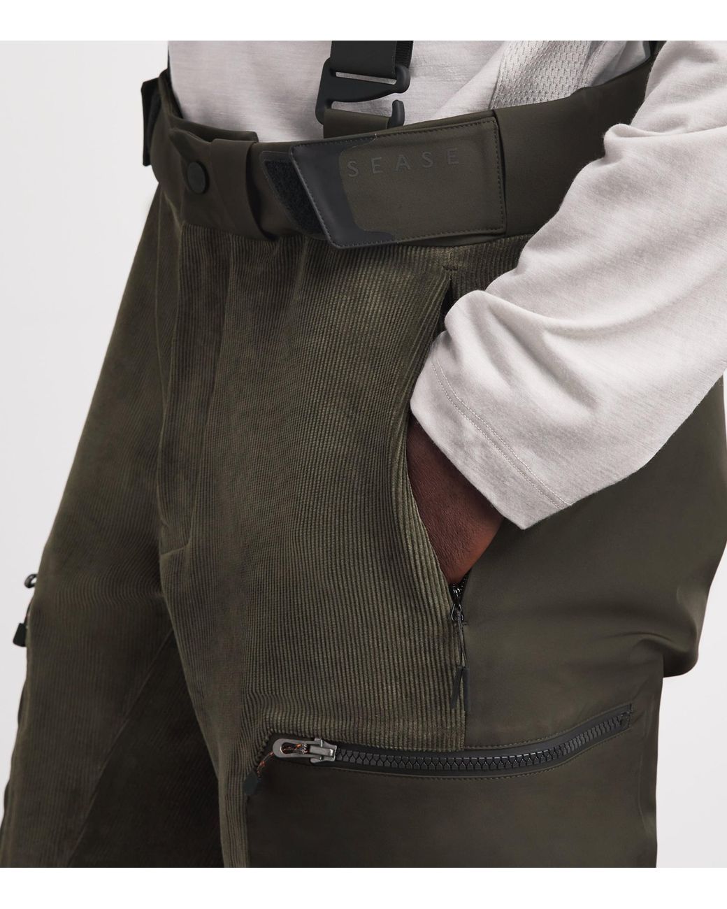 Sease Black Corduroy Trace 2.0 Ski Trousers for men
