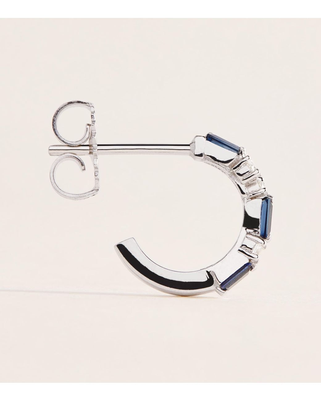 Suzanne Kalan Natural Diamond And Sapphire Thin Mix Hoop Earrings