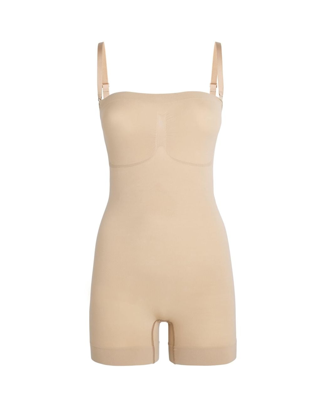 Skims Natural Seamless Sculpt Strapless Shorts Bodysuit