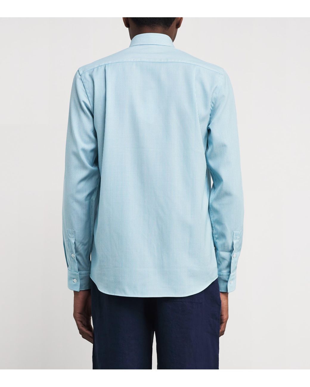Vilebrequin Blue Wool-Blend Stripe Rayures Shirt for men