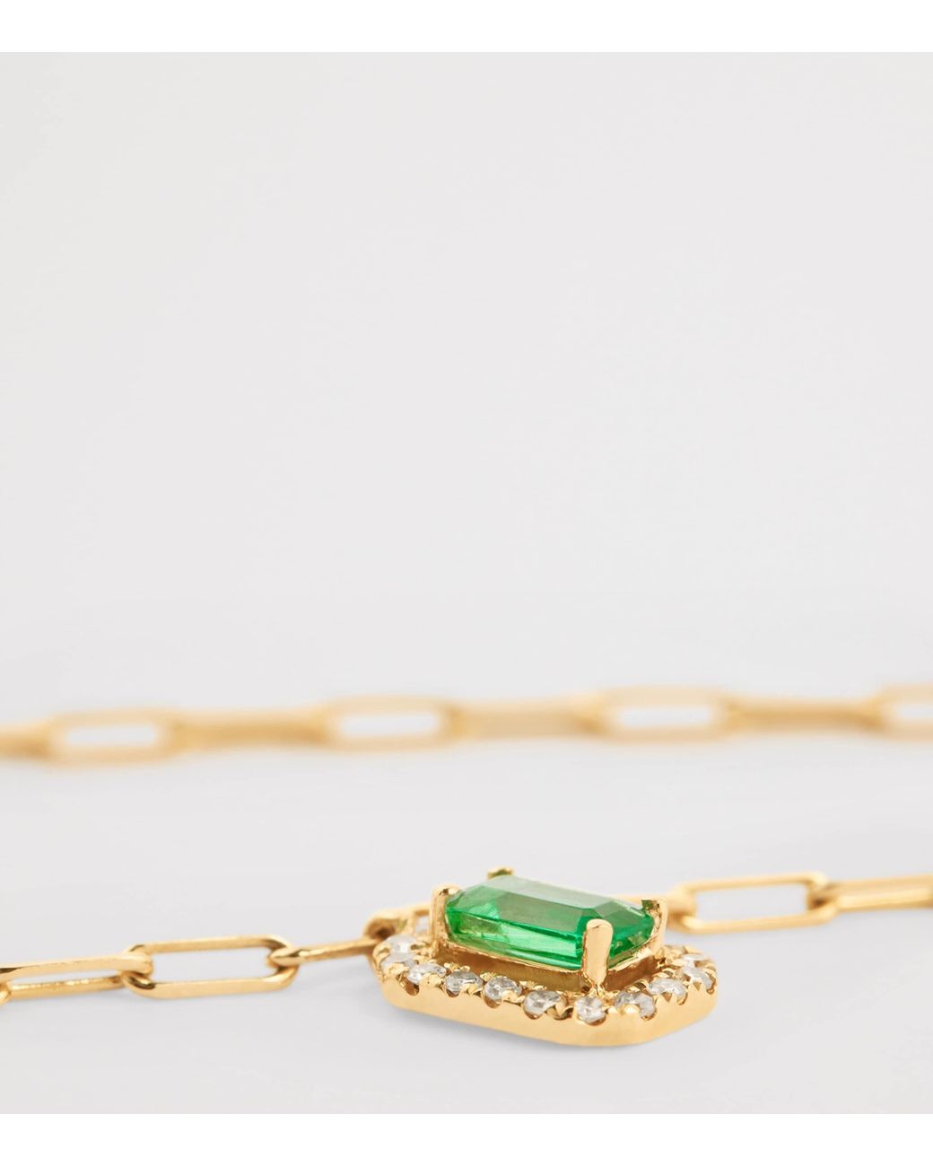 SHAY Metallic Diamond And Emerald Mini Me Necklace