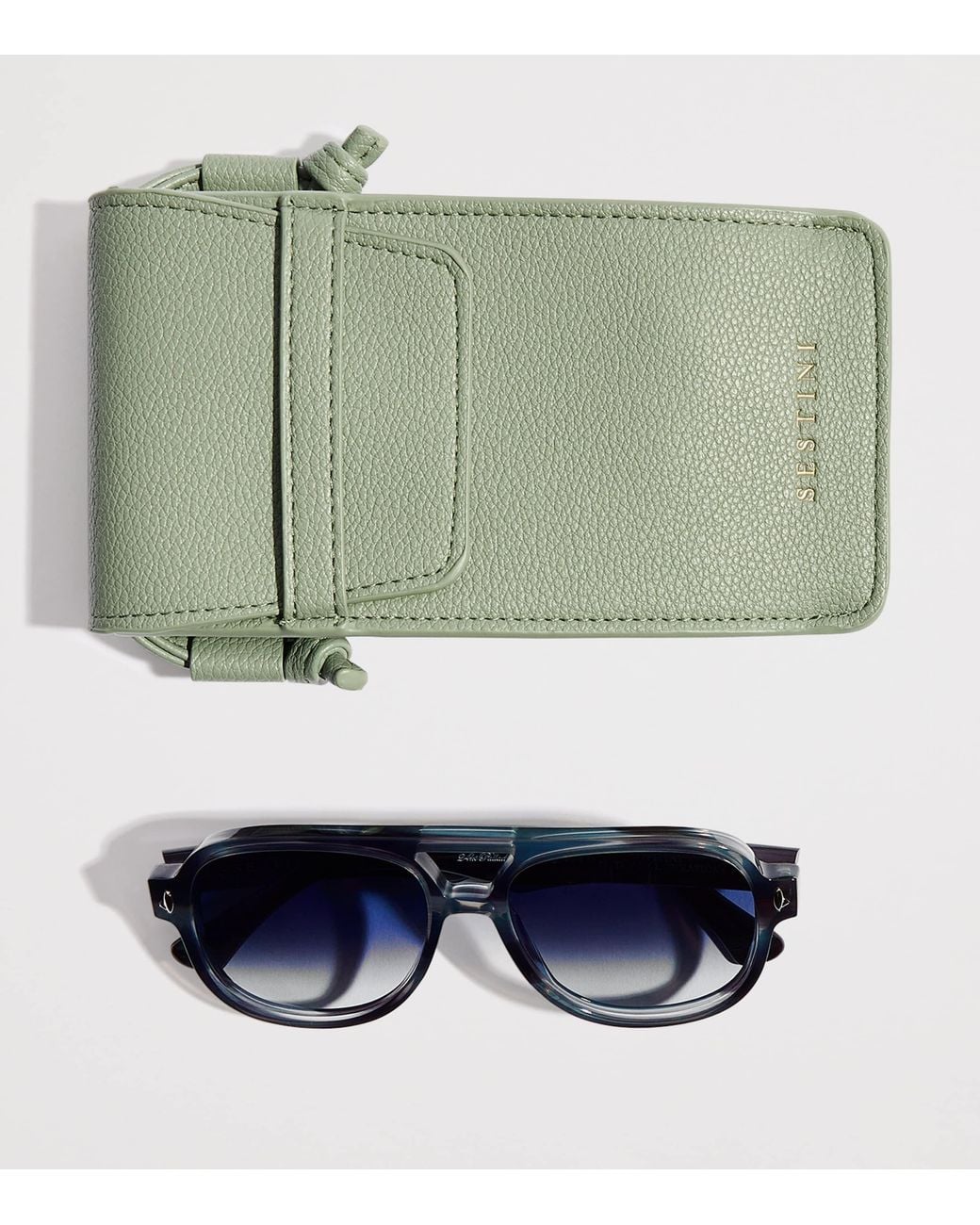 Sestini Eyewear Blue Acetate Undici Sunglasses for men