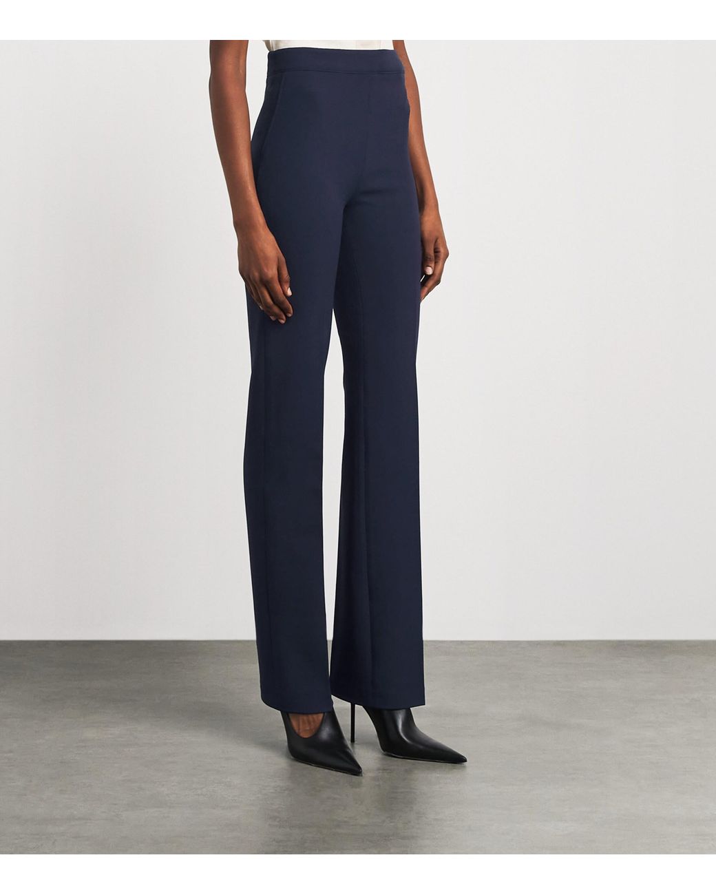 Safiyaa Blue Crepe Tailored Trousers